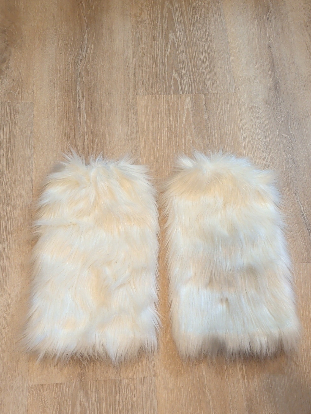 White Faux Fur Leg Warmers Rave Fluffies